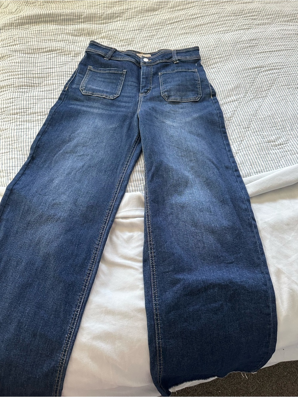 Oat New York Dark Blue Wide-Leg Jeans